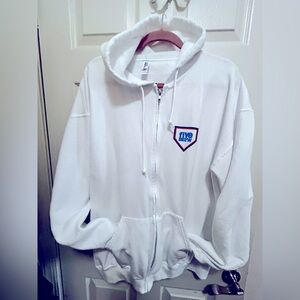 Five Below White XL Baseball Zip Up